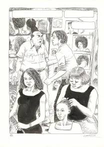 Planche noir et blanc, Aya de Yopougon, Volume 5 (T.5), Clément Oubrerie