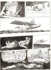 Planche noir et blanc, Renée Stone (Une aventure de), Le Piège de la Mer Rouge (T.2), Clément Oubrerie