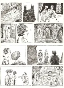 Black and white original page, Renée Stone (Une aventure de), Le Piège de la Mer Rouge (T.2), Clément Oubrerie