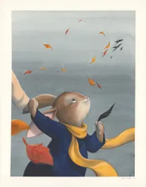 Illustration couleur, Les merveilleuses histoires de grand-père au coin du feu, Julie Mellan