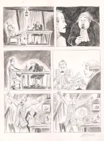 Black and white original page, Voltaire amoureux, Voltaire très amoureux (T.2), Clément Oubrerie