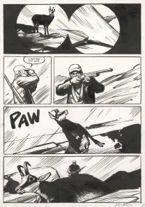 Planche noir et blanc, Le Loup, Jean-Marc Rochette