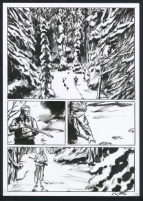 Planche noir et blanc, La Dernière Reine, Jean-Marc Rochette