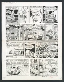 Black and white original page, Ric Hochet, Traquenard au Havre (T.1),  Tibet