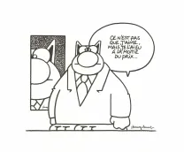 Black and white illustration, Le Chat, Philippe Geluck