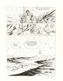 Black and white original page, Thorgal Saga, Wendigo (T.2), Corentin Rouge