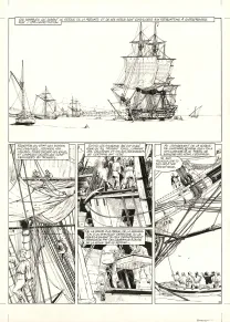 Black and white original page, USS Constitution, Livre II - Il y a deux justices en mer, celle des gradés et celle des sans grades (T.2), Franck Bonnet
