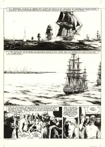 Black and white original page, USS Constitution, Livre III - À terre comme en mer, justice sera faite (T.3), Franck Bonnet
