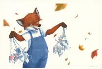 Colored illustration, Les Géniales inventions de Léonard le renard, Méli-mélo de saison (T.1), Julie Mellan