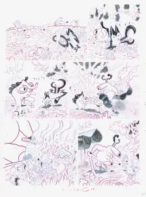Planche noir et blanc, Dog Head, Dave Cooper