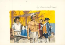 Colored illustration, La Vie privée des Hommes, Au temps de Louis XV et des guerres en dentelle... (T.24), Pierre Joubert
