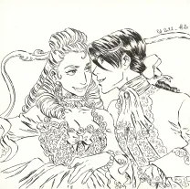Black and white illustration, La Rose écarlate , Patricia  Lyfoung 