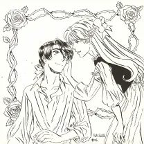 Illustration noir et blanc, La Rose écarlate , Patricia  Lyfoung 