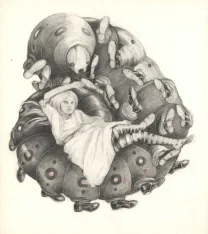 Black and white illustration, Daria Schmitt