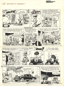 Black and white original page, Spirou et Fantasio, Des haricots partout (T.29), Jean-Claude Fournier