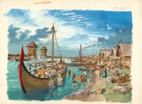 Illustration couleur, La Vie privée des Hommes, Au Temps des Vikings (T.15), Pierre Joubert