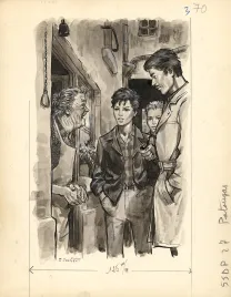 Illustration noir et blanc, Les Aventures du Chat-Tigre, Pas de Chewing-gum pour Pataugas (T.4), Pierre Joubert