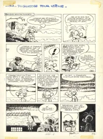 Planche noir et blanc, Spirou et Fantasio, Du Glucose pour Noémie (T.21), Jean-Claude Fournier