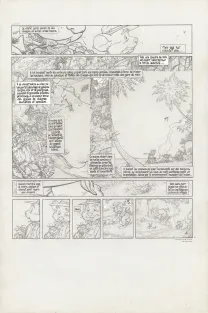 Planche noir et blanc, Le Vent dans les Sables , L'Invitation au voyage (T.1), Michel Plessix
