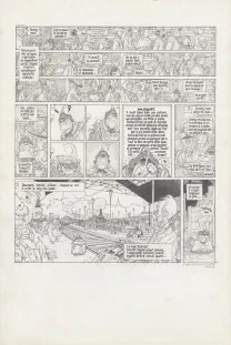 Planche noir et blanc, Le Vent dans les Saules , Auto, Crapaud, Blaireau (T.2), Michel Plessix