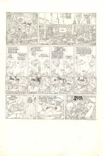 Planche noir et blanc, Le Vent dans les Saules , Foutoir au manoir (T.4), Michel Plessix