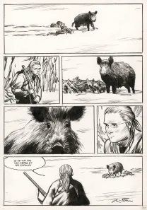 Black and white original page, La Dernière Reine, Jean-Marc Rochette