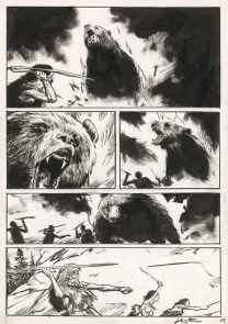 Black and white original page, La Dernière Reine, Jean-Marc Rochette