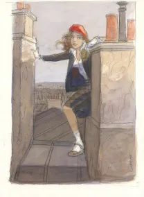 Colored illustration, Le Vol du Corbeau, Jean-Pierre Gibrat