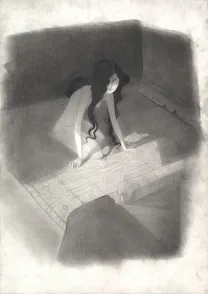 Black and white illustration, Carmilla, Isabella Mazzanti