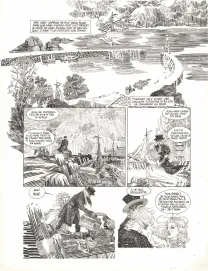 Black and white original page, Les Travailleurs de la mer, Michel Durand
