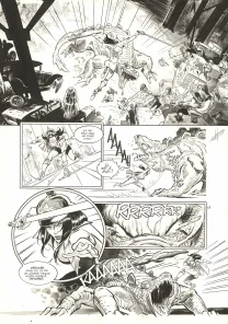 Planche noir et blanc, The Kong Crew, Hudson Megalodon (T.2), Eric Herenguel