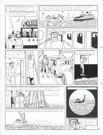 Planche noir et blanc, Blake et Mortimer, Signé Olrik (T.30), André Juillard