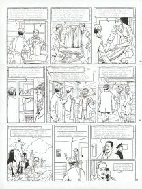 Planche noir et blanc, Blake et Mortimer, Signé Olrik (T.30), André Juillard