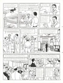 Planche noir et blanc, Blake et Mortimer, Signé Olrik (T.30), André Juillard