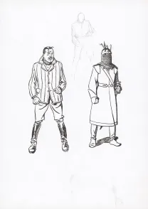 Illustration noir et blanc, Blake et Mortimer, Les Sarcophages du 6e continent - Tome 2 (T.17), André Juillard
