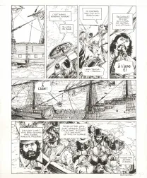 Black and white original page, 1629... ou l'Effrayante Histoire des naufragés du Jakarta, L'île rouge (T.2), Thimothée Montaigne