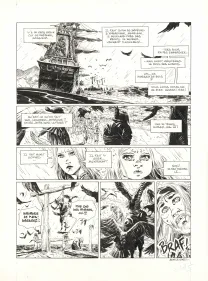 Black and white original page, 1629... ou l'Effrayante Histoire des naufragés du Jakarta, L'île rouge (T.2), Thimothée Montaigne