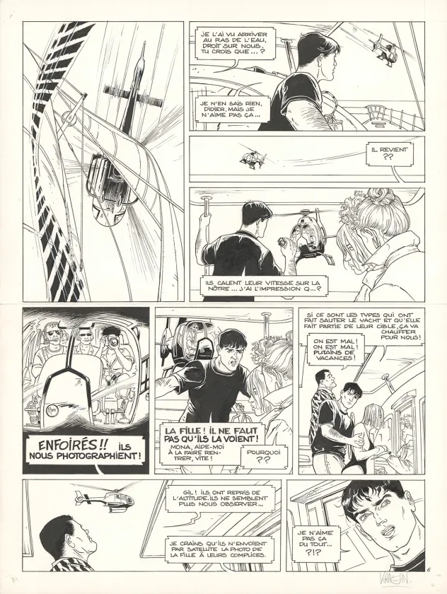 Black and white original page, Gil St André, L'Héritage sanglant (T.9), Jean Charles Kraehn