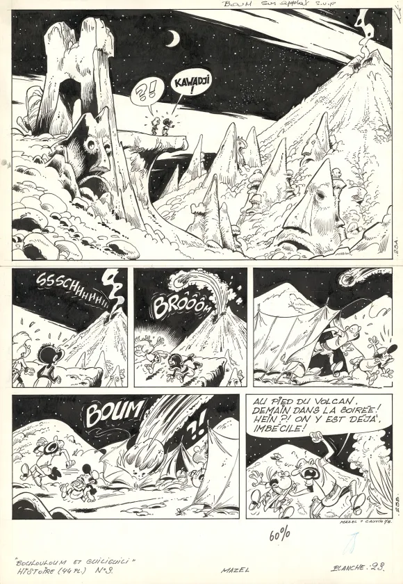 Black and white original page, Boulouloum et Guiliguili (Les jungles perdues) , Le Trésor du Kawadji (T.3),  Mazel