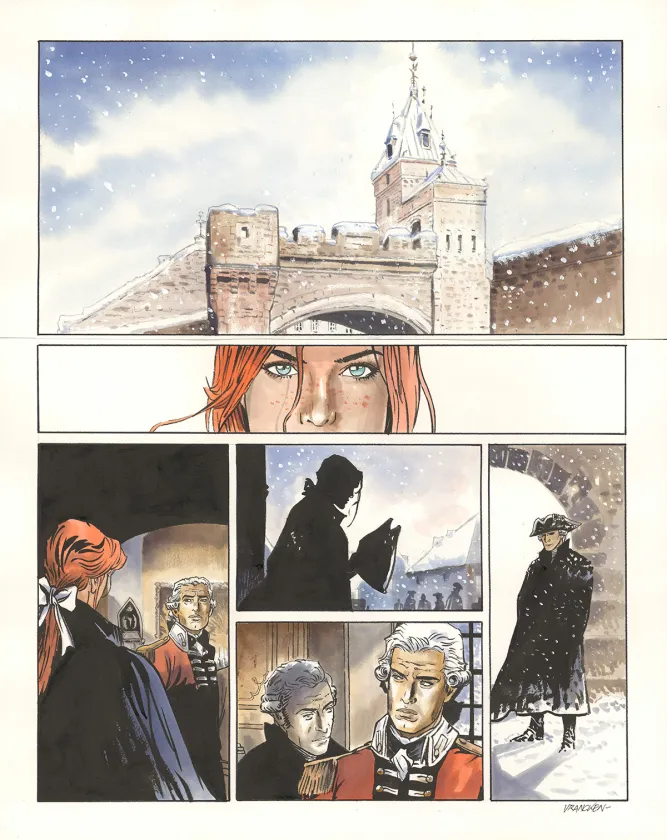 Colored original page, Nouvelle France, Bernard Vrancken