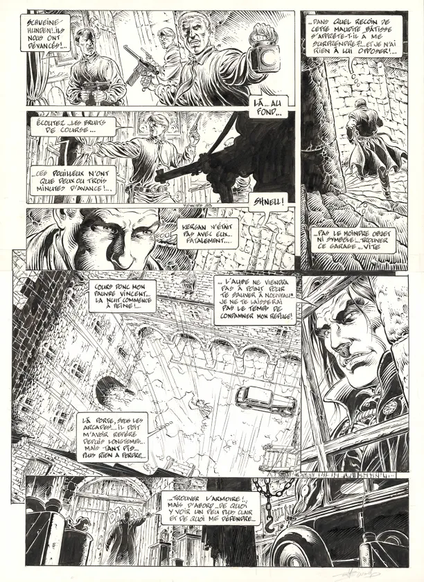Planche noir et blanc, Le Prince de la Nuit, Retour à Ruhenberg (T.6), Yves Swolfs