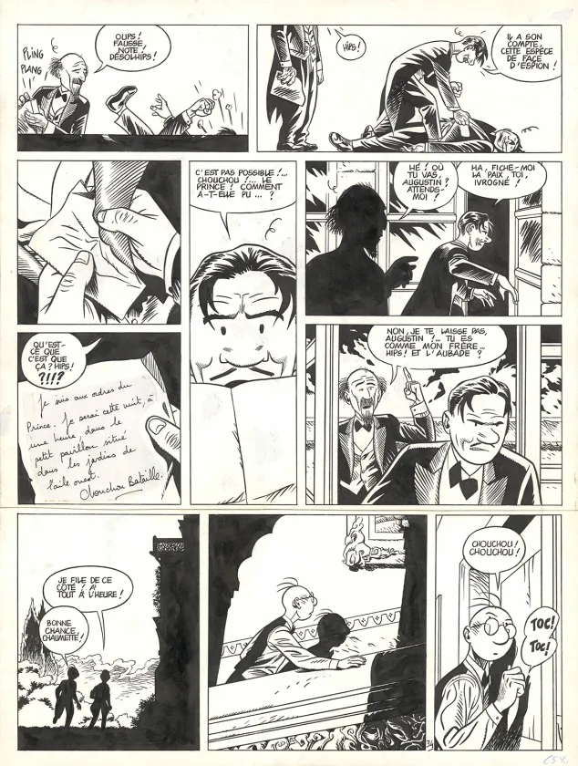 Planche noir et blanc, Théodore Poussin, La Terrasse des audiences tome 2 (T.10), Frank Le Gall