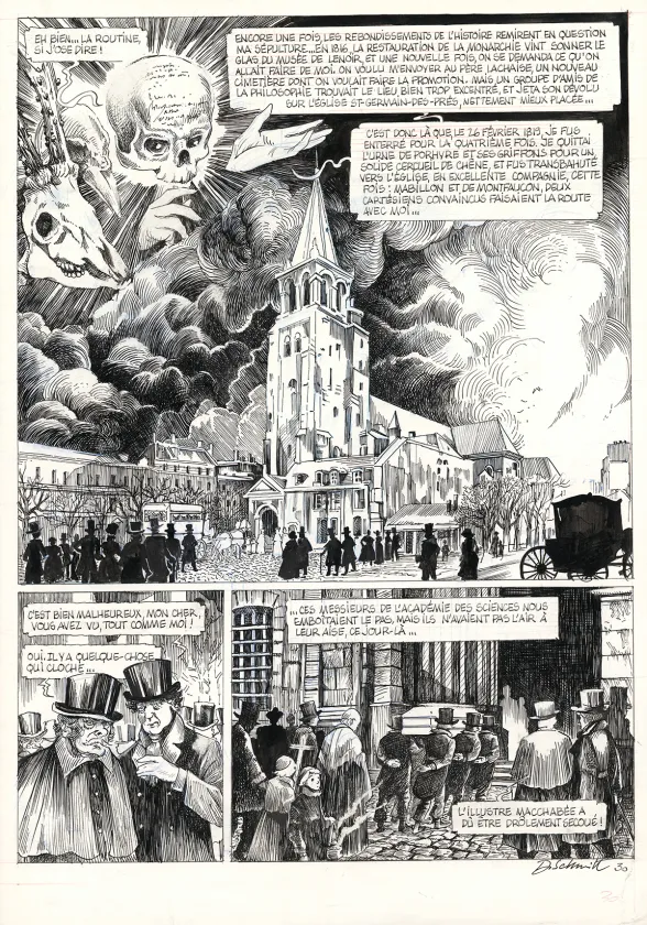 Planche noir et blanc, La Tête de mort venue de Suède, Daria Schmitt