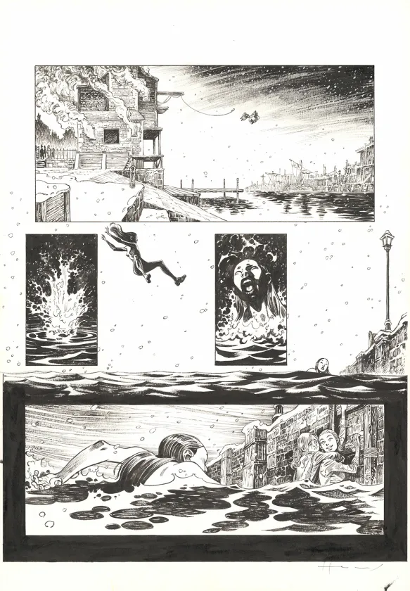 Black and white original page, Shi, Le Roi démon (T.2), Josep Homs