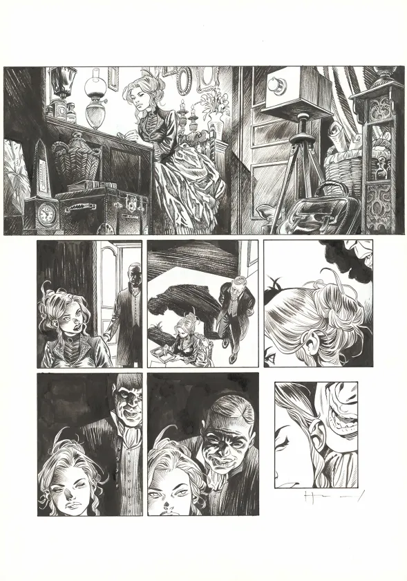 Black and white original page, Shi, Le Roi démon (T.2), Josep Homs