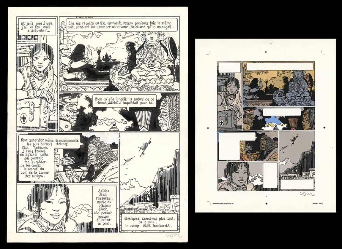 Planche noir et blanc, Jonathan, La Piste de Yéshé (T.17),  Cosey