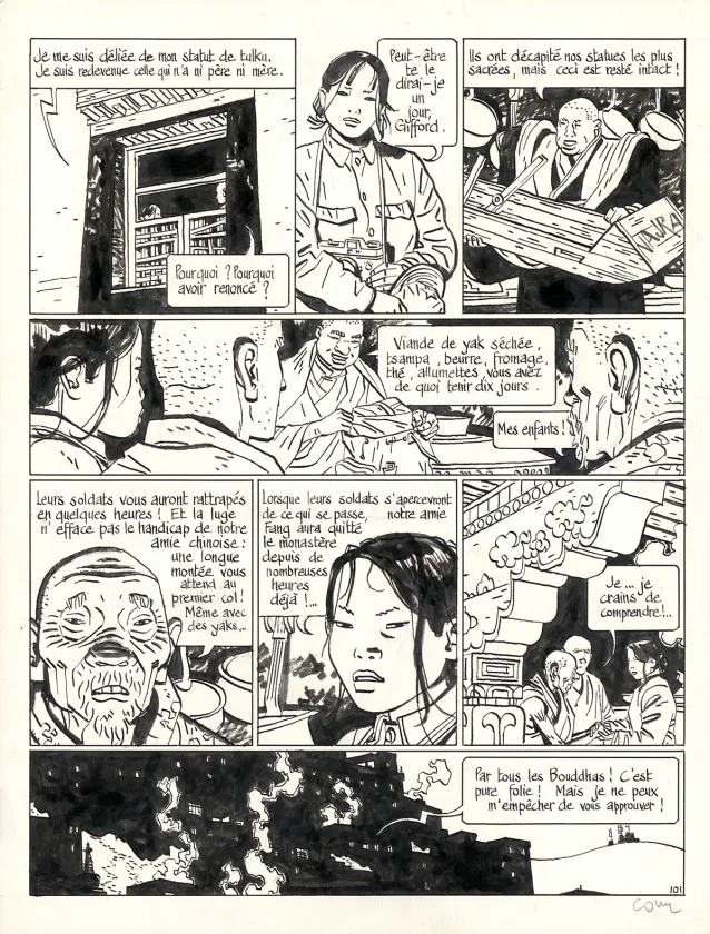 Planche noir et blanc, Le Bouddha d'Azur, Tome 2 (T.2),  Cosey