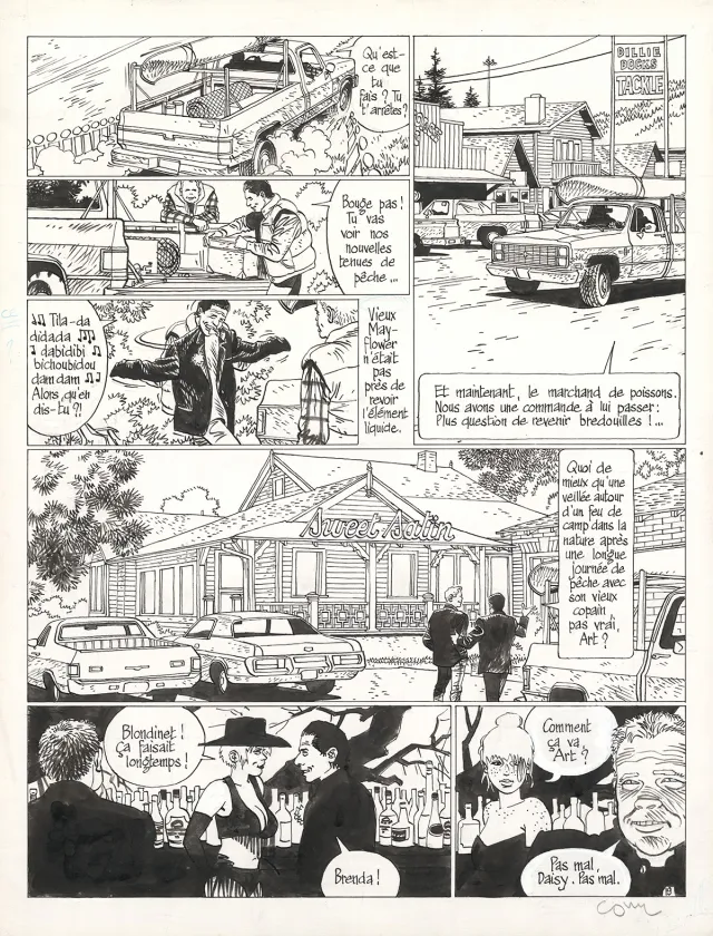 Black and white original page, Le Voyage en Italie, Tome 1 (T.1),  Cosey