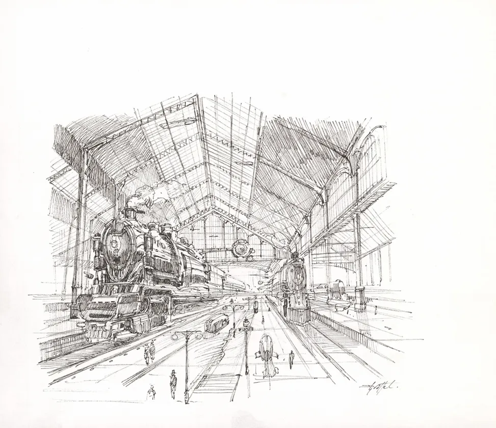 Black and white illustration, Steampunk, Didier Graffet