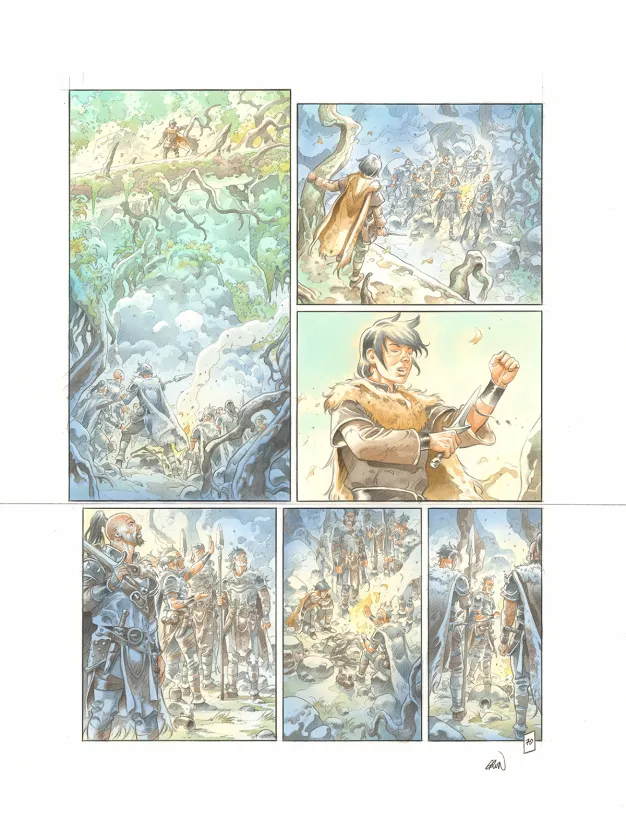 Colored original page, Les Hautes Herbes,  Grun